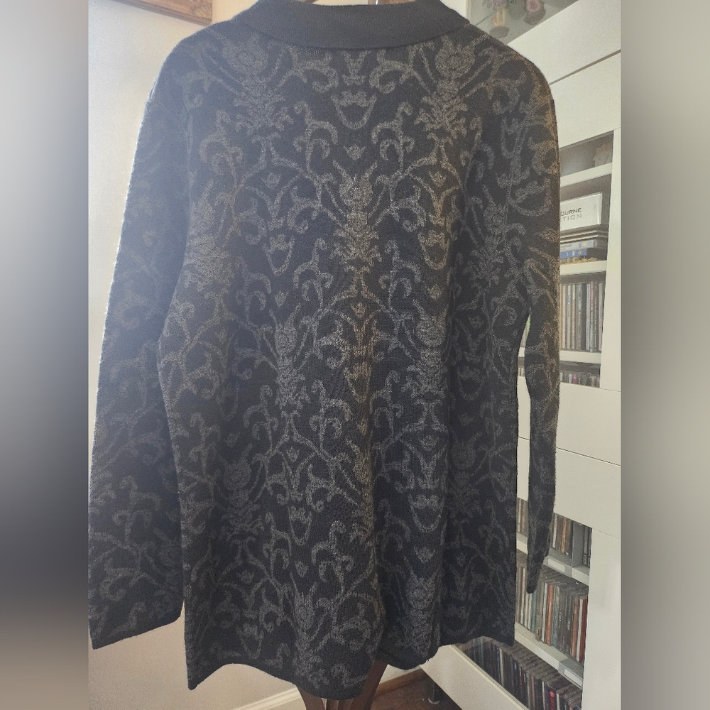 Dialogue, Merino Wool Blend Button Front Long Car… - image 5